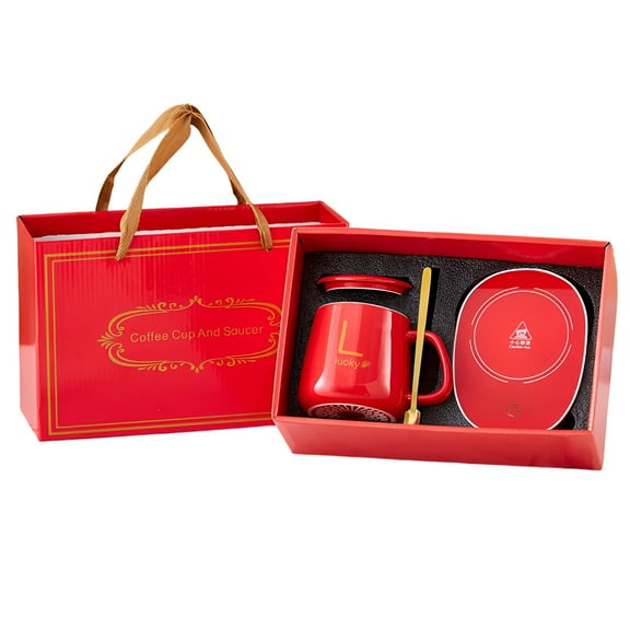 ACDANC Heated Coffee Mug,Ideal Temperature Self Heating Mug with Lid,Quality Testing Coffee Cup for Women and Men,Reinforced