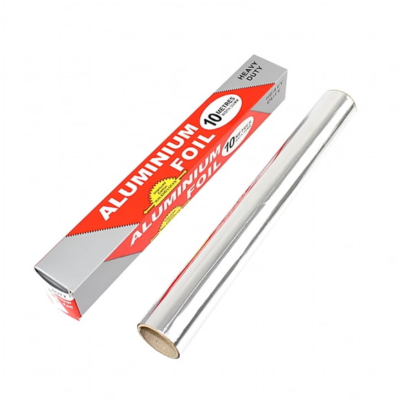 ACDANC Heavy Duty Aluminum Foil Roll, 30cm x 10m Thick Kitchen Foil for Baking Grilling and Food Storage, Serrated Cutter, 25 Micron Strong Wrap