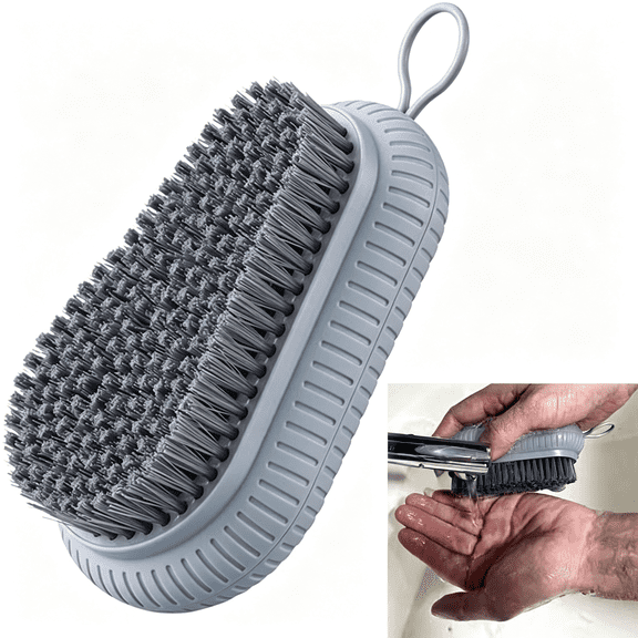 ACDANC Heavy Duty Fingernail Scrub Brush, Durable Stiff Bristles Hand and Nail Cleaning Brush for Men & Mechanics Finger Nail Scrub Brush (Hand Wash Brush - Grey)
