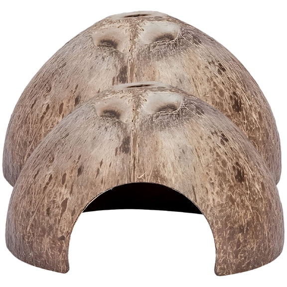 ACDANC Hermit Crab Shell Terrarium Decor, Reptile Shelter, Coconut Hide - Large