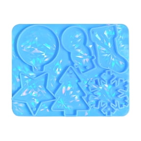 ACDANC Holographic Christmas Silicone Mold, Epoxy Resin Tree Snowflake Ornament