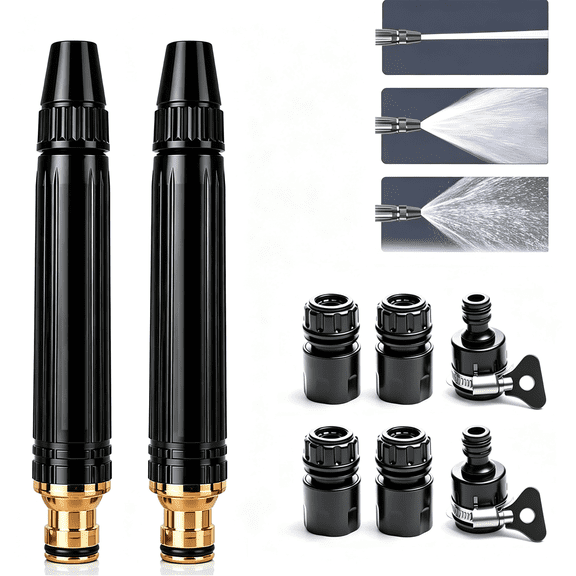 ACDANC Home High Pressure Car Wash Water Gun, Adjustable Booster High Pressure Hose Nozzle,Portable Water Hose Nozzle for Car Driveway Patio Yard Watering and Washing (#2Sets)