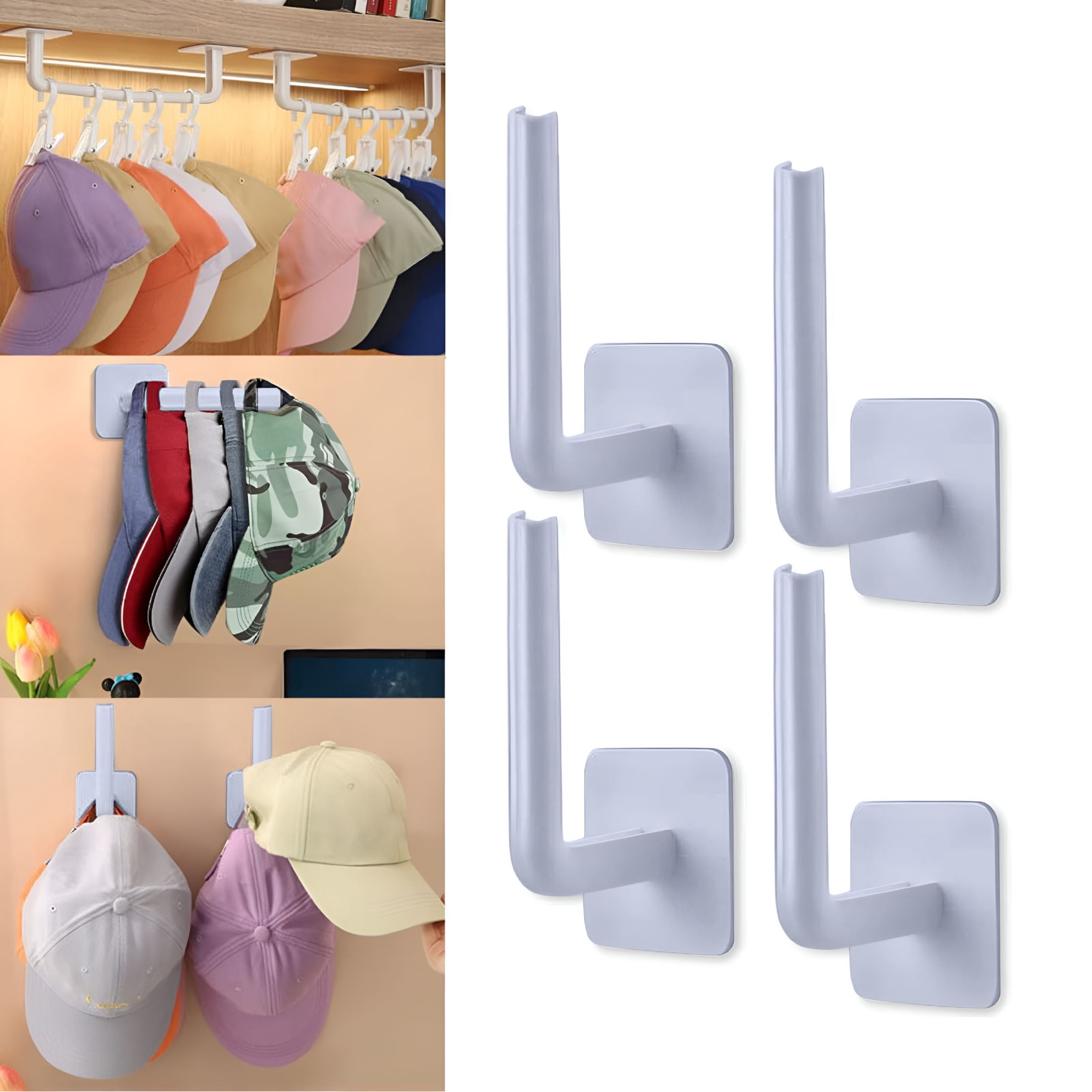 ACDANC Hooks for Wall 4PC Hat Rack for Wall Hat Organizer Hat Racks for ...