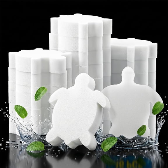 ACDANC Hot Tub Sponge - Pool Sponge Oil Absorber 16 Pack Pool Oil Absorbing Sponge Floating Turtle Scum Sponge Filter Cleaner for Above Ground Pool Inflatable Hot Tub,Swimming Pool