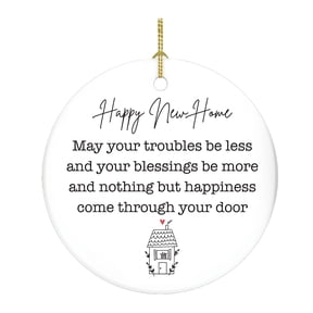 ACDANC House Warming Gifts New Home Ornament Gift Ideas for Couple Welcome Home Gifts Ceramic Ornament (White)