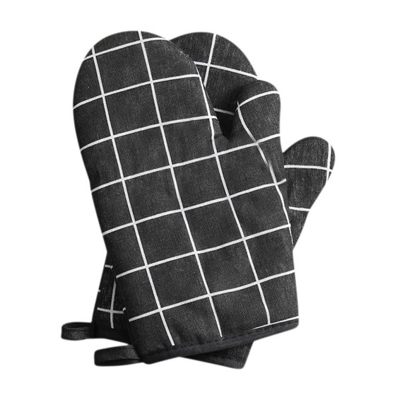 ACDANC Household Oven Mitts Heat Insulation Thickened Cotton Liner Baking Gloves for Kitchen Cooking heat resistant oven mitts, 1 Pair, 5"x10"