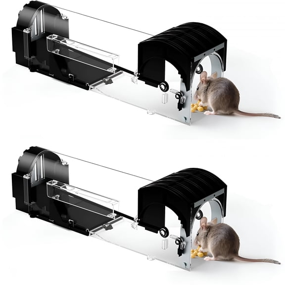 ACDANC Humane Mouse Traps,12.2 Inches Enlarged No Kill Rat Live Traps 2 Pack for Chipmunks,Reusable Catch and Release Mice,Pet and Children Friendly Mouse Trap