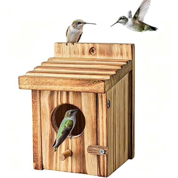 ACDANC Humming Bird Houses for Outdoor Hanging Small Bird Nesting Box-Wood Nest for Wren,Chickadee,Robin,Hummingbird,Parakeet-Perch House for Outdoors-Made of Pine Wood