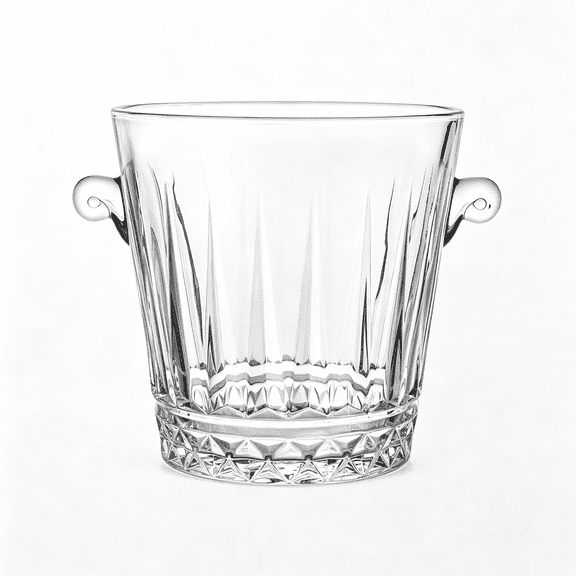 ACDANC Ice Bucket, 2 Liter Glass Ice Bucket with Handle, Thick Clear Wine Champagne Cooler Bucket for Bar, Home, Parties, Champagne Bucket