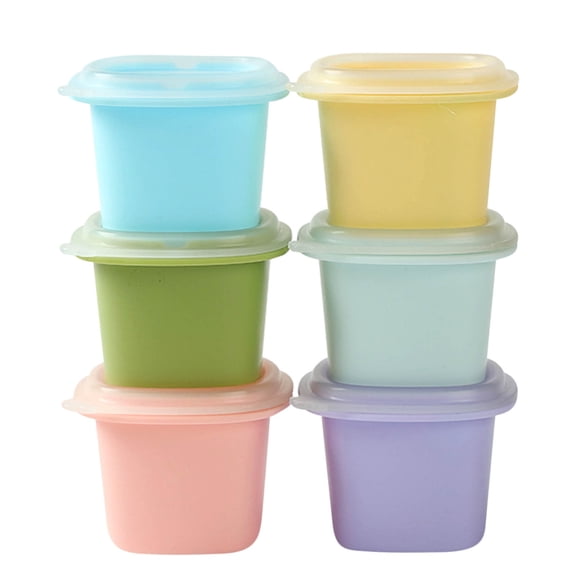ACDANC Ice Cream Containers for Homemade Ice Cream, One Piece Box Set 6-Cavity Silicone Popsicle Mold with Soft Bottom Easy Release Stackable for Freezer