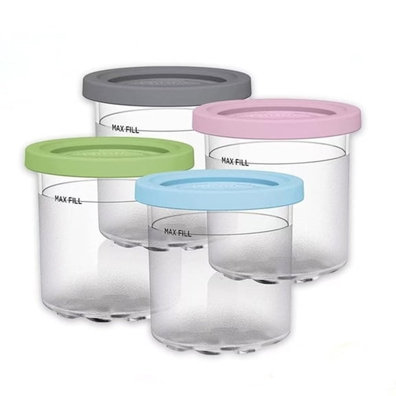 ACDANC Ice Cream Pints Containers, 4 Packs Cream Containers with Lids Replacements for Creami Pints, Compatible with NC301 NC300 NC299AMZ Series Ice Cream Maker