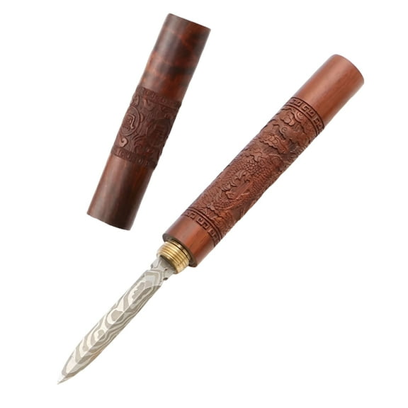 ACDANC Ice Pick of Stainless Steel,Wooden Handle Kitchen Tool,Puer Puerh Tea Knife with Safety Cover for Breaking Prying Cake Brick,Ice Chipper for Bar Bartender Restaurant Camping Picnics