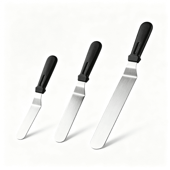 ACDANC Icing Spatula Set of 3  Professional-Style Angled Offset Spatula 6,8&10 Inch Stainless Steel Blades  Ergonomic Non-Slip Handle Cake Spatula for Cake Decorating,Baking&Pastry