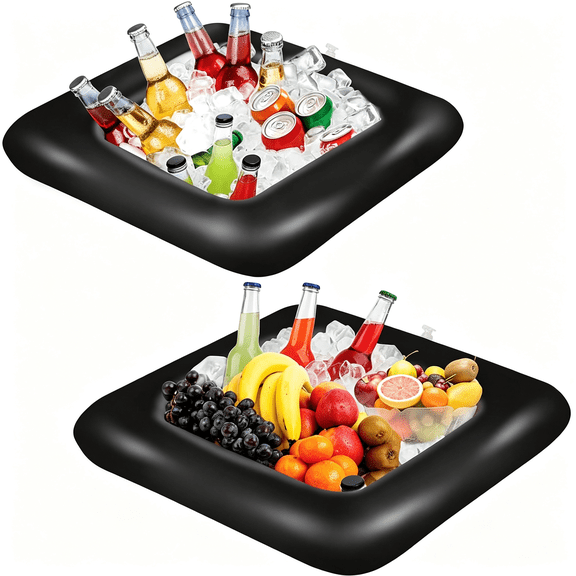 ACDANC Inflatable Serving Bar,Salad Serving Sets Bar Buffet Food Drinks Inflatable Cooler Table Pool Ice Tray Easy to Blow Up for Party,Graduation,Picnic&Camping 24" X 24"