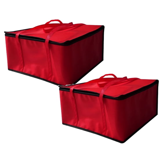 ACDANC Insulated Food Delivery Bag,XXXL Pizza Delivery Bags for Hot and Cold Food,Commercial,Large Capacity Reusable Warming Bag,Catering Cooler Bag for Doordash,Warmers for Parties (Red,2Pk)