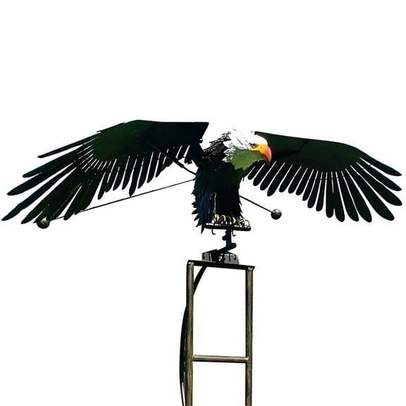 ACDANC Iron Eagle Wind Spinners Lawn Ornaments Decor Stake Eagle Windmill Garden Art