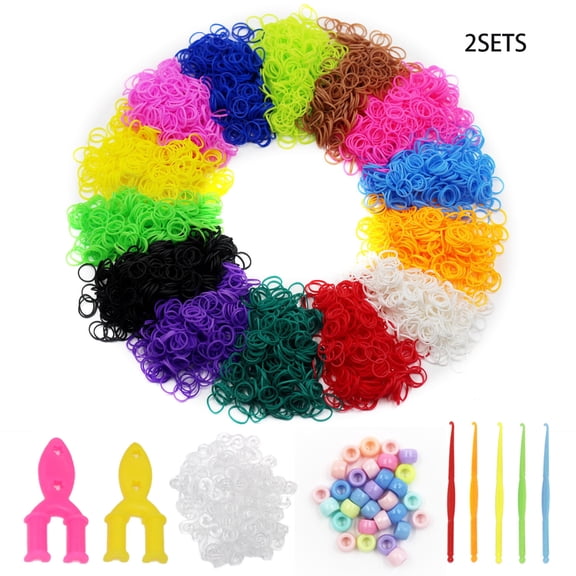 ACDANC Jumbo Bucket Bracelet Making Kit,Rubber Band Craft Bucket Beaded Bracelet Making Kit Girl Gifts Age 8-10 Years Old