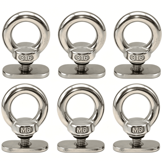 ACDANC Kayak Track Mount Accessories 6 Pack,Stainless Steel Tie Down Eyelet Rail System for Kayak Canoe Boat Trailer Sailboat