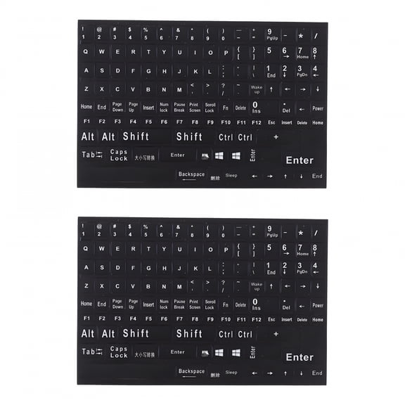 ACDANC Keyboard Film Sticker Alphabet Stickers Letter 2 Sheets Lettering PVC Keyboards Computer Noise Insulation