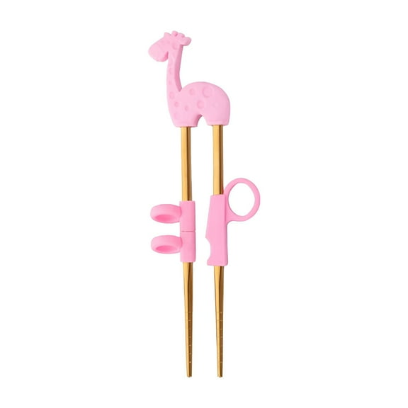 ACDANC Kids Chopsticks,Step Into Chopstick Use Kids Chopsticks,Secure, No Slipping Chopsticks for Beginners,Pink