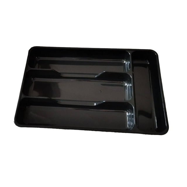 ACDANC Kitchen Drawer Organizer,27*17.6*3.5cm Multi-Purpose Cutlery Organizer Utensil Holder,Drawer Divider Space Saver Utensil Drawer Organizer,Black