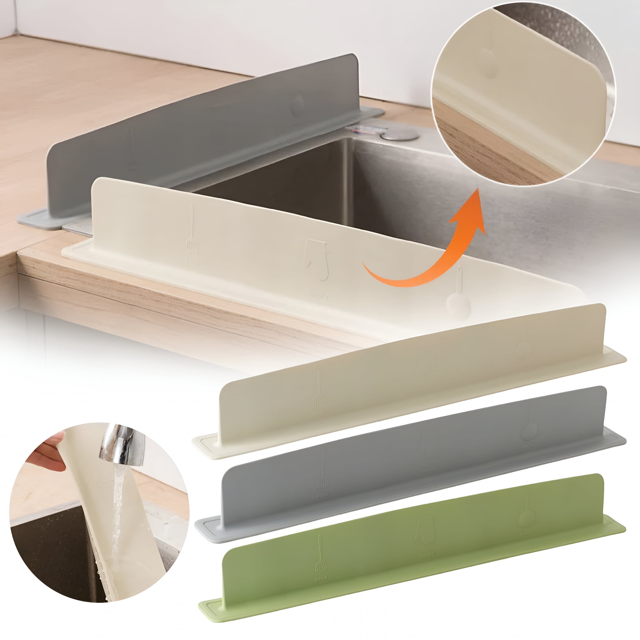 ACDANC Kitchen Silicone Water Baffle,Kitchen Sink Splash Guard that Can ...
