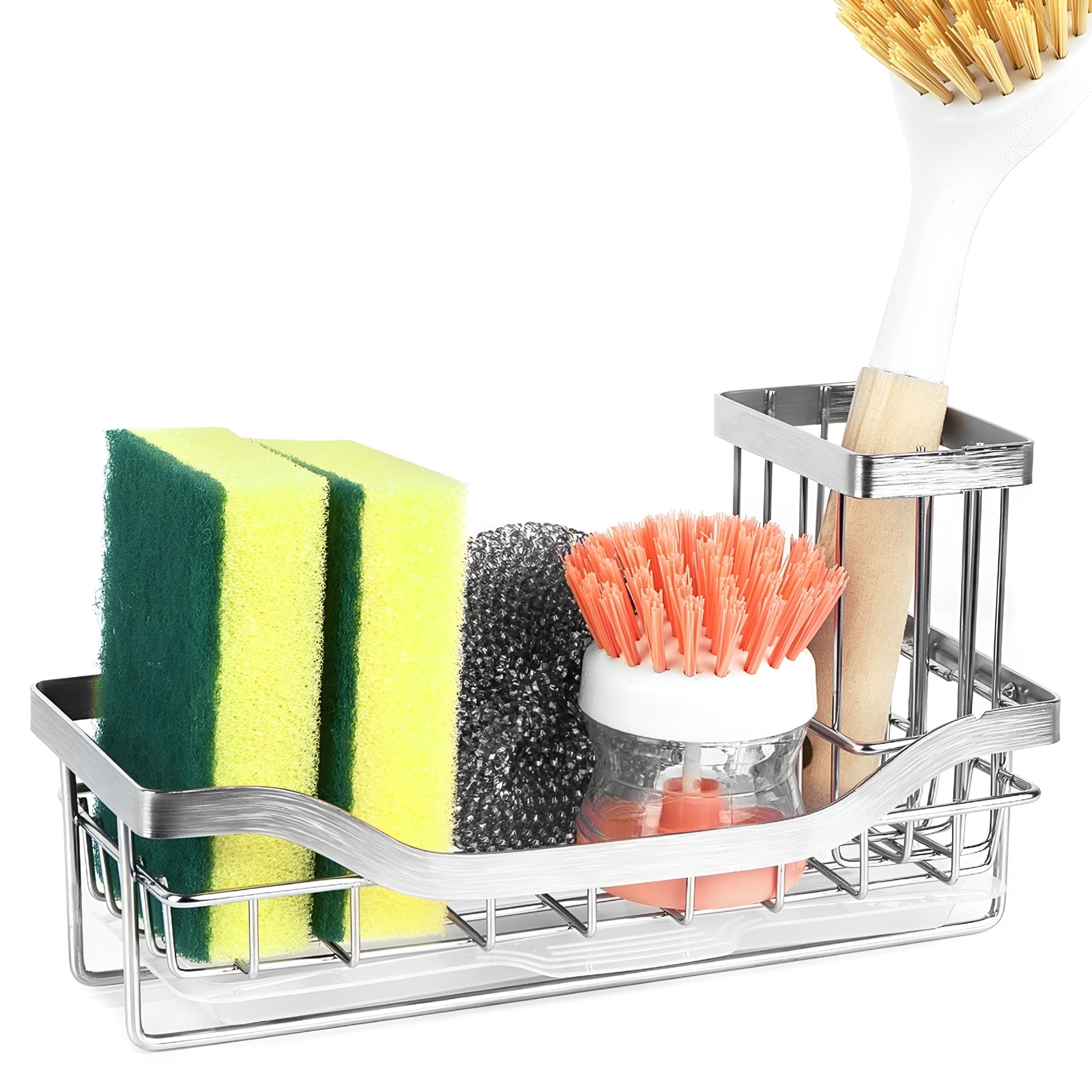 ACDANC Kitchen Sink Caddy Organizer,Stainless Steel Sponge Holder with ...