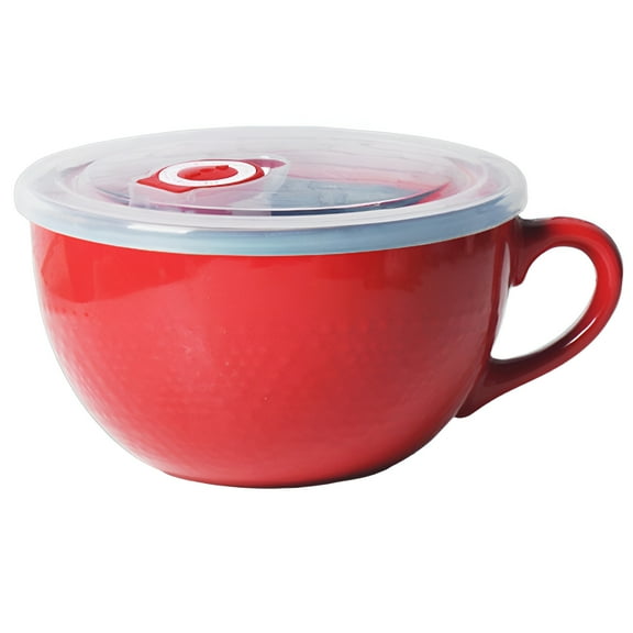 ACDANC Large Coffee Mug,Sturdy Ceramic Cup Soup Bowls with Handles,Easy to Clean Tea Cups,Lid Model,700Ml