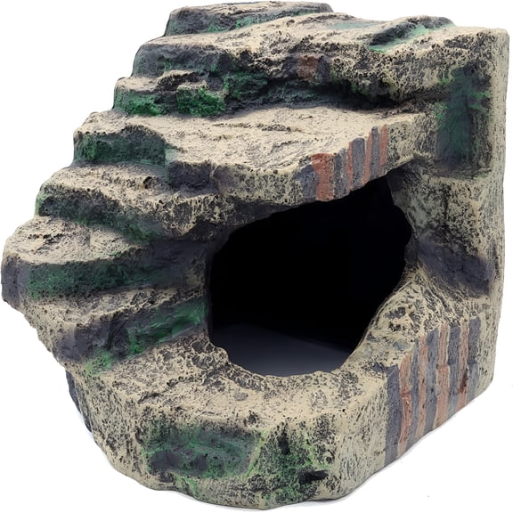 ACDANC Large Resin Reptile Tank Accessories Hideouts Cave Habitat Decor for Leopard Gecko Lizards Turtle