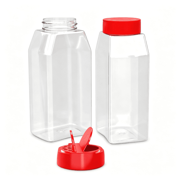 ACDANC Large Seasoning Containers Wide Mouth Easy Filling 32 Oz Spice Containers Dual Shake Airtight Lids Spices Transparent Seasoning Shaker Durable Odor-Resistant Spice Shaker