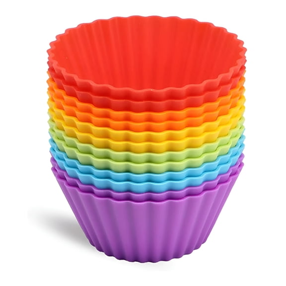 ACDANC Large Silicone Cupcake Liners-Set of 12 Reusable Silicone Muffin Cups,No Stick Easy Clean Food-Grade Baking Cups