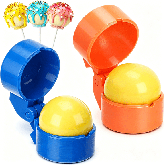 ACDANC Large-Sized 2 Pcs Round Cake Pop Mold Press Set, Circle Cake Pop Cutter and Pusher, Baking Tools Accessories for Home Baking, Birthday Parties, Wedding Desserts