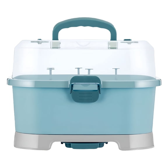 ACDANC Large Storage Containers with Lids Baby Bottle Drying Rack Storage Box Organizer with Cover Portable Kitchen Cabinet Organizer