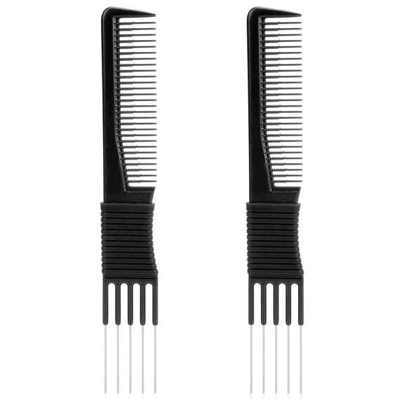 ACDANC Lift Teasing Comb with Metal Prong,2 Pack,WomenS Black Hair Styling Comb for Teasing,Lifting,And Fluffing