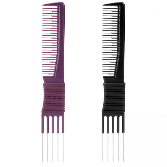 ACDANC Lift Teasing Combs with Metal Prong 2 Pack Salon Teasing Back Combs Lifting Fluffing Comb with Metal Pick