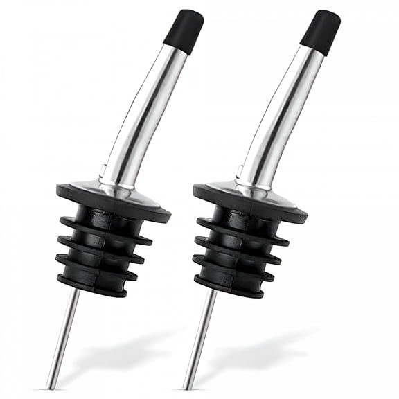 ACDANC Liquor Bottle Dispenser Spouts-Classic Speed Pours for Alcohol,Olive Oil and Shave Ice Syrup-Rustproof Stainless Steel with Tapered Pouring Funnels and Dust Caps(2)
