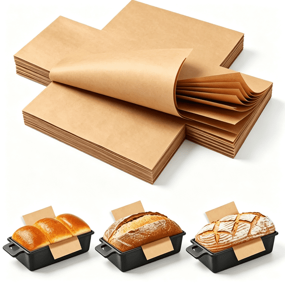 ACDANC Loaf Pan Liners 9X5" Parchment Paper for Bread Baking,Baking Loaf Pan Liners for Baking Bread 9X5 Brown 50 Pack