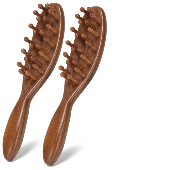 ACDANC Loc Brush for Dreads and Microlocs, Loc Comb for Sisterlocks | with Storage Pouch, Sandalwood Brush for Locs and Braids, Wooden Scalp Massager for Scalp Massage