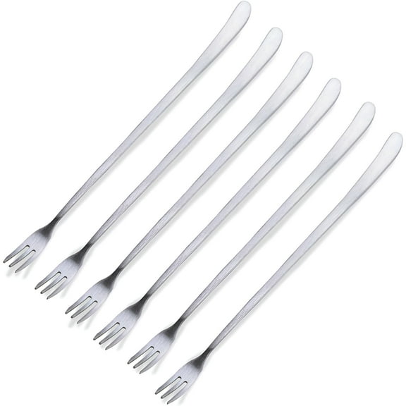 ACDANC Long Handle Forks Stainless Steel Dessert Forks Fruits Pickles Forks Fancy Table Forks (6 Pcs)