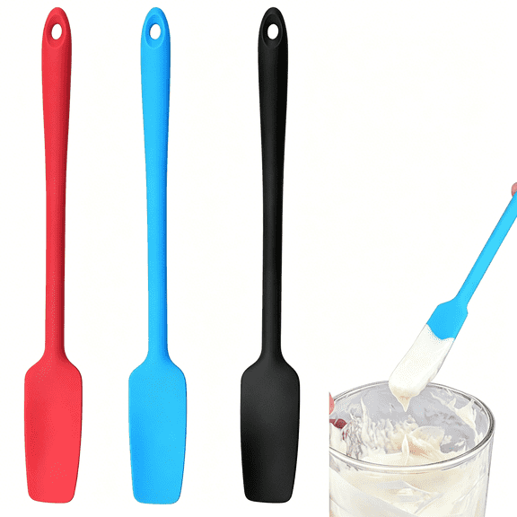 ACDANC Long Handle Silicone Jar Spatula, Kitchen Scraper Spatula Non-Stick Rubber Scraper Silicone Scraper for Jars, Smoothies, Blenders Cooking Baking Stirring Mixing