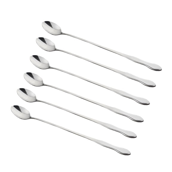 ACDANC Long Handle Spoon,12-inch Stainless Steel Iced Teaspoon for Mixing,Cocktail Stirring,Coffee,Set of 6