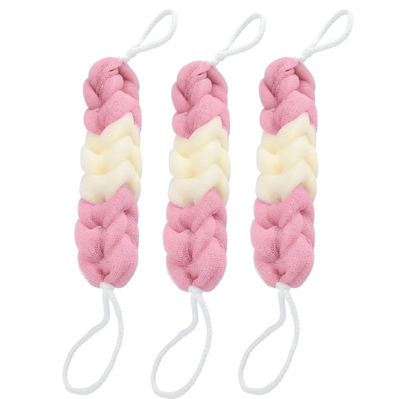 ACDANC Long Loofah for Shower,3 Pack Stretchable Braided Loofahs Sponge,Mesh Back Scrubber for Bath,Sponge Exfoliating Body for Men and Women