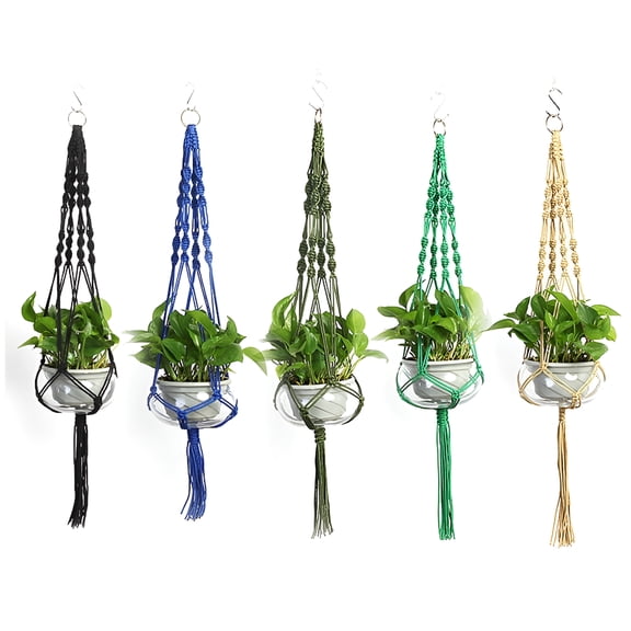 ACDANC Macrame Plant Hanger,Colorful Hanging Planter Basket with Tassels Decorative Flower Pot Holder for Indoor Outdoor Boho Home Decor 41.5 Inch 1PC