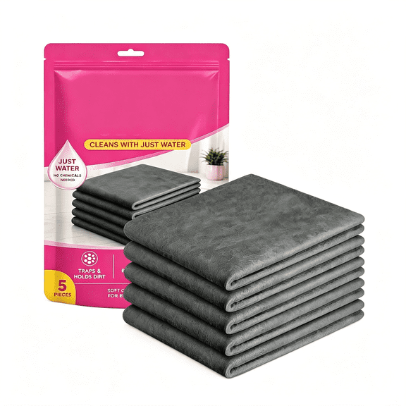 ACDANC Magic Cleaning Cloth 5-Pack for Stainless Steel, Windows, Glass (5 Cloths) | 7.87 11.81 Inches, Thick Microfiber, Reusable, Durable Fiberglass Cloth