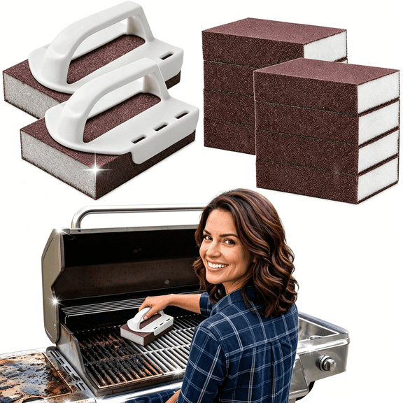 ACDANC Magic Cleaning Sponge,Emery Sponge Scrubber for Heavy-Duty Cleaning,Rust Remover & Descaling Eraser,Cleaning Pads for Stainless Steel Pans,Bbq Grill