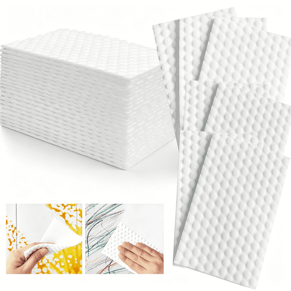 ACDANC Magic Sponge Eraser Sheets, 52Pcs All-Purpose White Melamine Sponge Convex Point Disposable Magic Cleaning Wipes for Furniture Kitchenware, Hard-To-Reach Places, Shoe