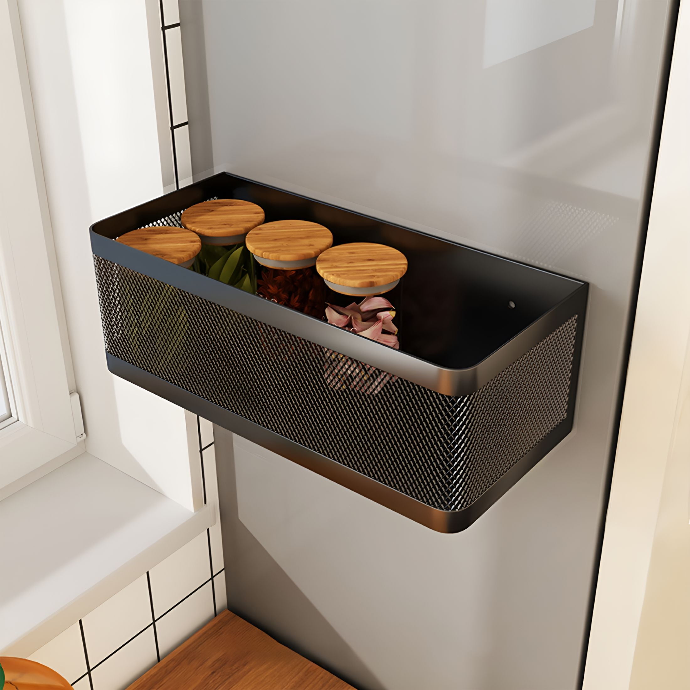 ACDANC Magnetic Spice Rack for Refrigerator,Magnetic Shelf,Fridge Magnet Organizer,Magnetic Fridge Shelf for Kitchen Organization and Storage,Refrigerator Side Side No Punch Hanging Shelf