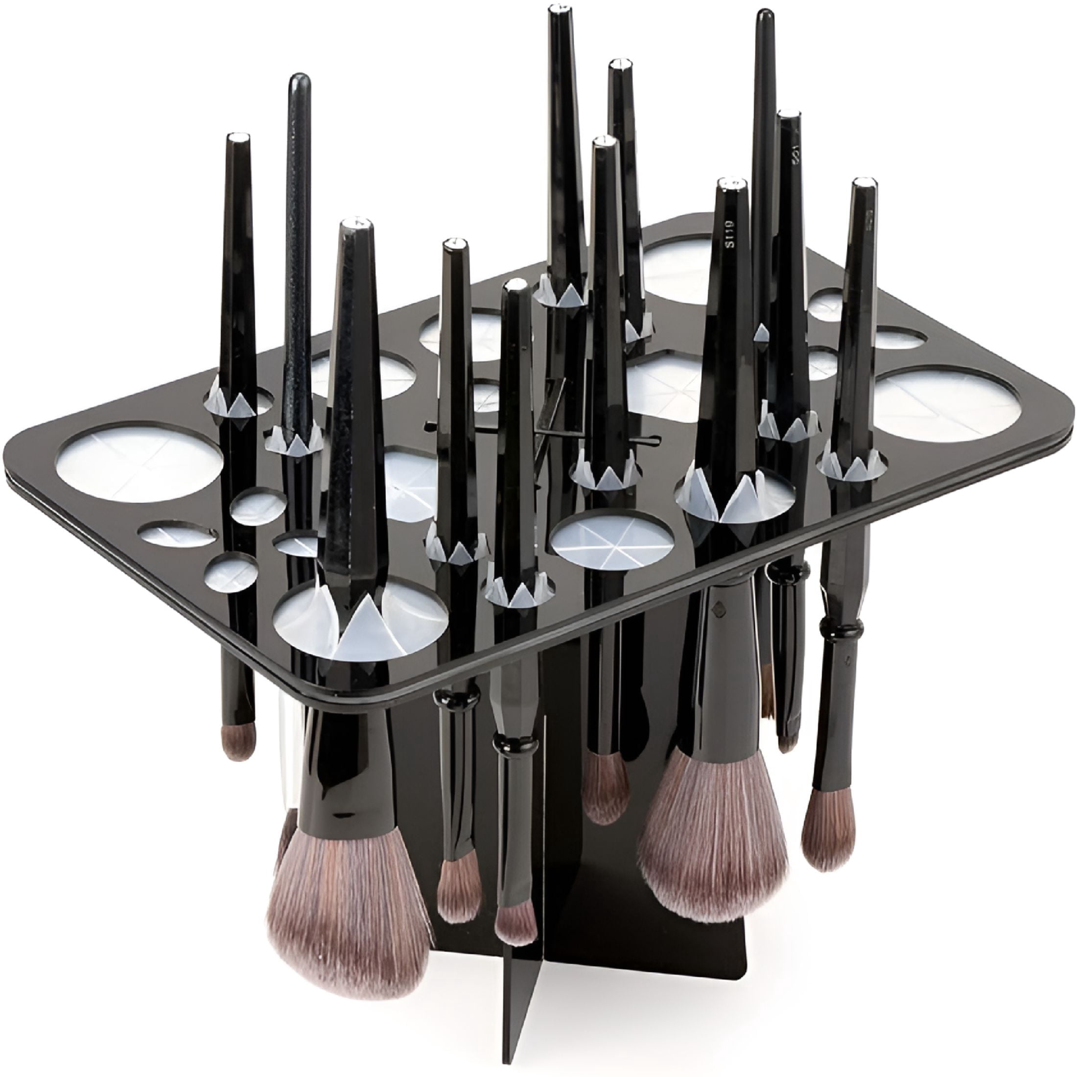 ACDANC Makeup Brushes Drying Rack, Collapsible 28 Slot Brush Holder ...