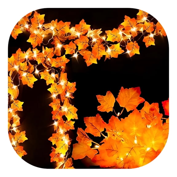 ACDANC Maple Leaf Fall Garland Lights,Fall Decor 20 Led Enlarged Fall Leaves Fall String Lights Waterproof Battery Operated Thanksgiving Halloween Autumn Harvest Home Indoor Outdoor Decor