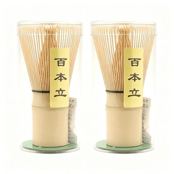 ACDANC Matcha Whisk 2-Pack-Handcrafted Bamboo Chasen Set,100-Prong Traditional Japanese Stirrer for Authentic Matcha Tea Preparation Matcha Whisk Set
